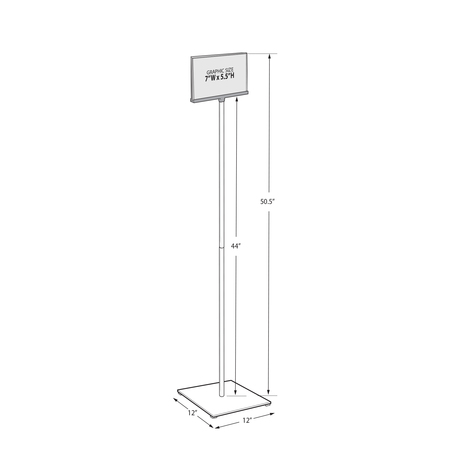 Azar Displays 7"x5.5" Pedestal Two-Sided Sign Holder Stand on Square Metal Base 300860